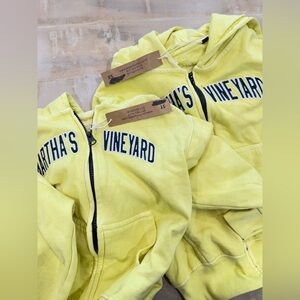 Martha’s Vineyard kids toddler yellow zip up hoodie jacket sweatshirt